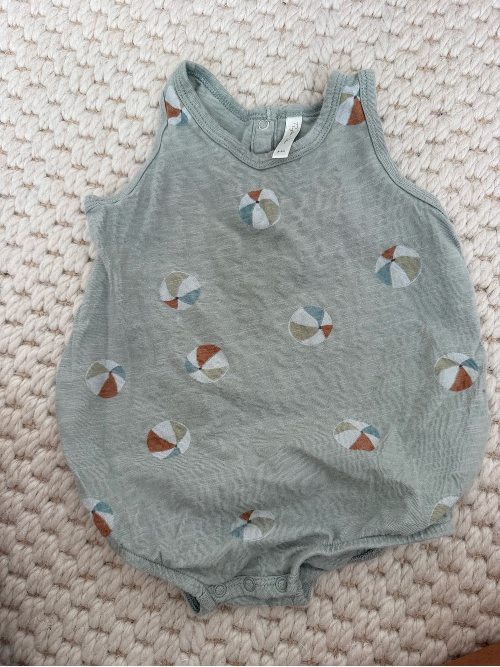 Rylee + Cru Sage Tank Romper with Multicolor Circle Print